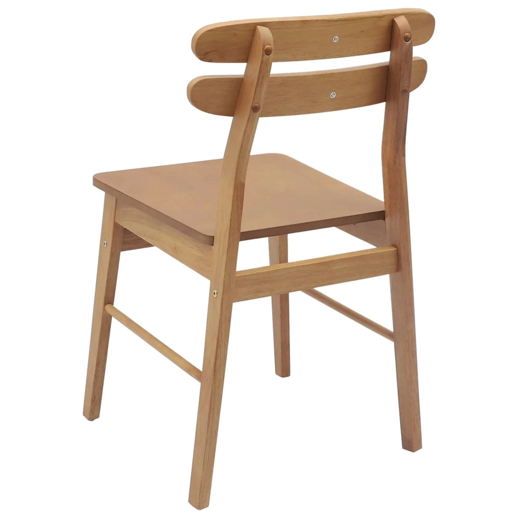 Sedia da pranzo 2 pcs Naturale Legno di gomma solido