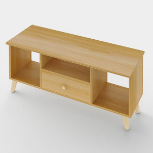 Mobile TV 3 Ripiani 1 Cassetto 90x30x45 cm in Legno Effetto Acero