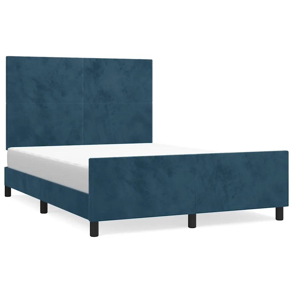 Giroletto senza Materasso-Struttura Letto Blu Scuro 140x200 cm Velluto 247865