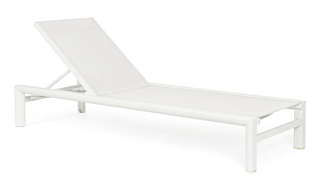 Lettino Prendisole da Esterno 74x200x98-32h cm Schienale a 4 Posizioni in Alluminio e Textilene Skipper Vapor