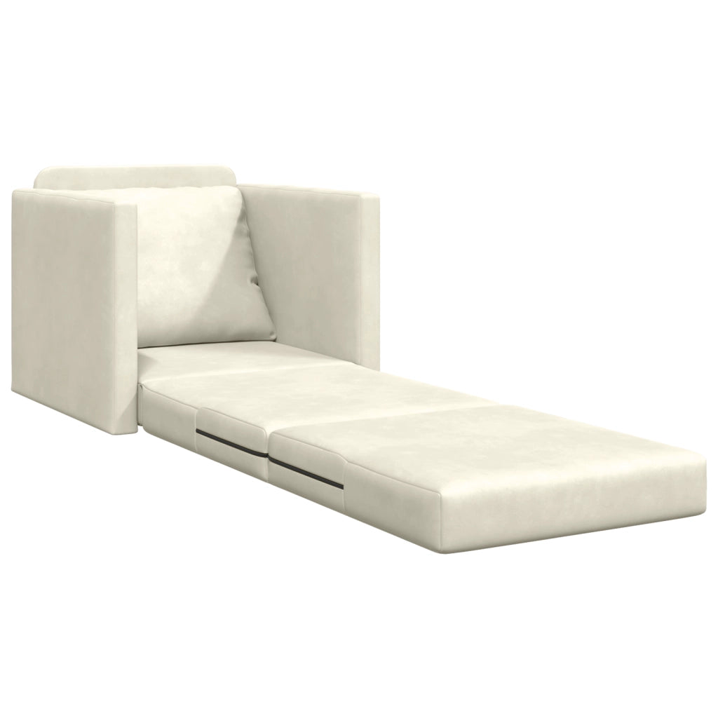 Letto Sofa 2-in-1 Crema 74x77x81 cm in Velluto