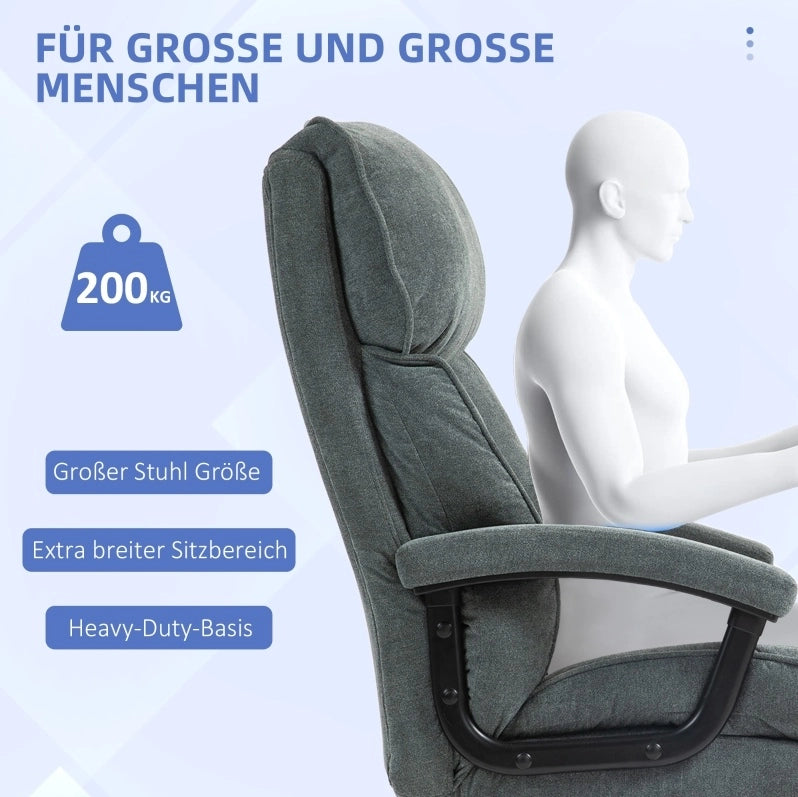 Sedia da ufficio ergonomica grigia, portata 200 kg