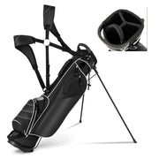 Sacca da golf stand tessuto in poliestere borsa da golf con cavalletto con manici e tracolla Nero