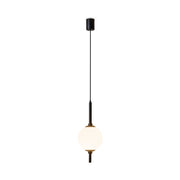 Maytoni lampadario moderno The Sixth Sense 1 luce LED integrato nero metallo vetro bianco