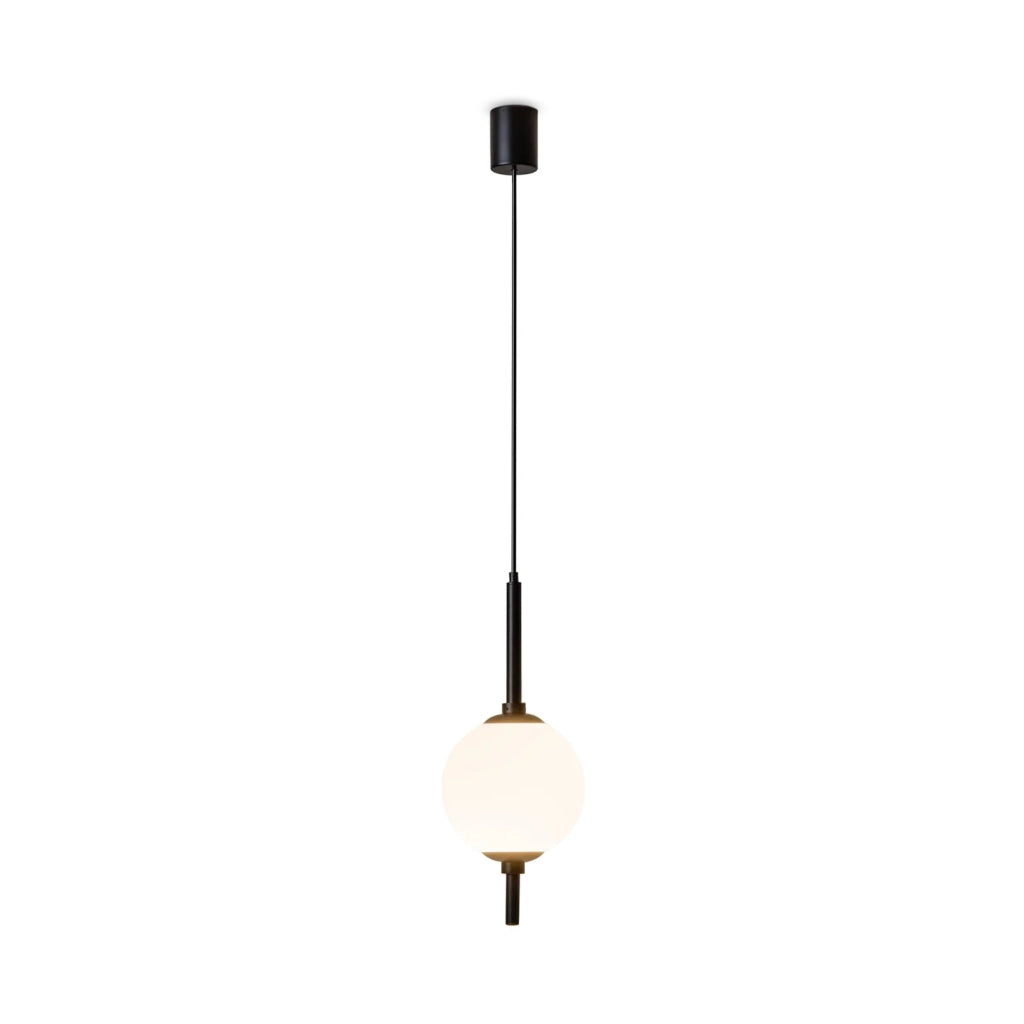 Maytoni lampadario moderno The Sixth Sense 1 luce LED integrato nero metallo vetro bianco
