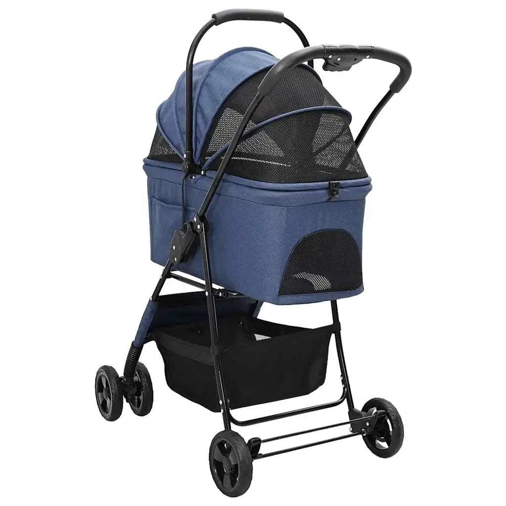 Passeggino pieghevole per animali Blu 81 x 47 x 99 cm CFW5582011