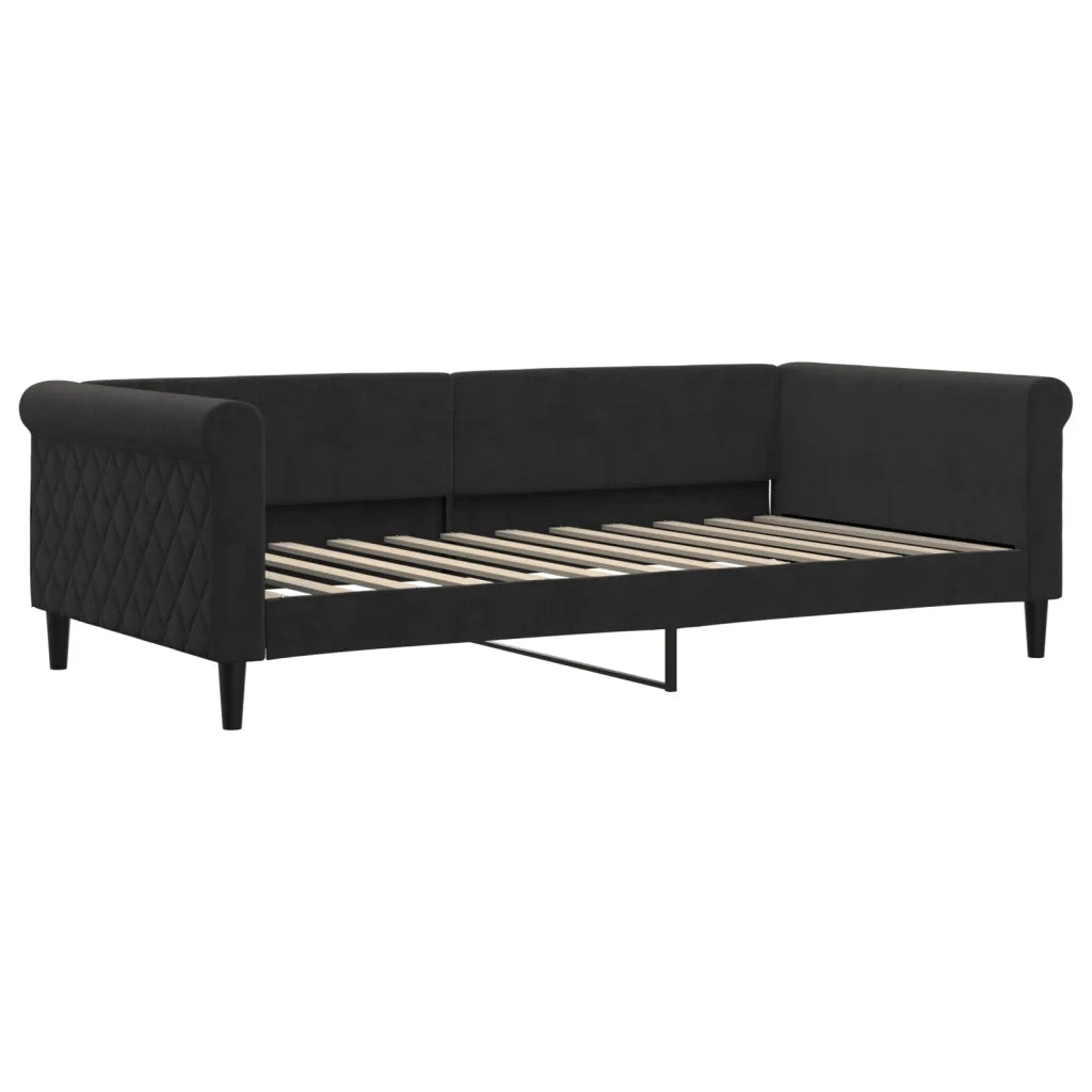 Divano Letto con Letto Estraibile Nero 100x200 cm in Velluto 3197782