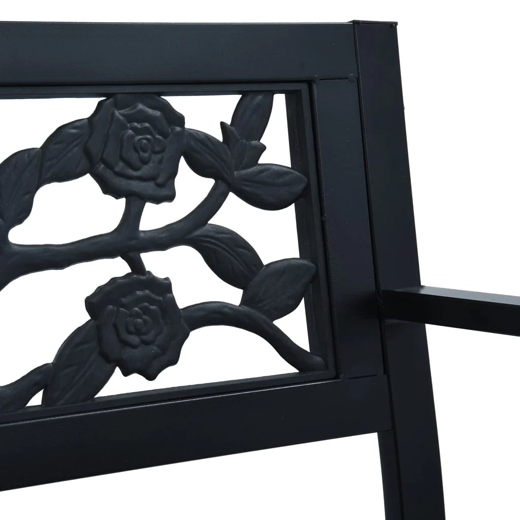 Panca da giardino mobili da esterno terrazza 125 cm acciaio nero 02_0011235