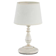 Lampada da tavolo classica bianca con paralume Roksana E14 Alfa
