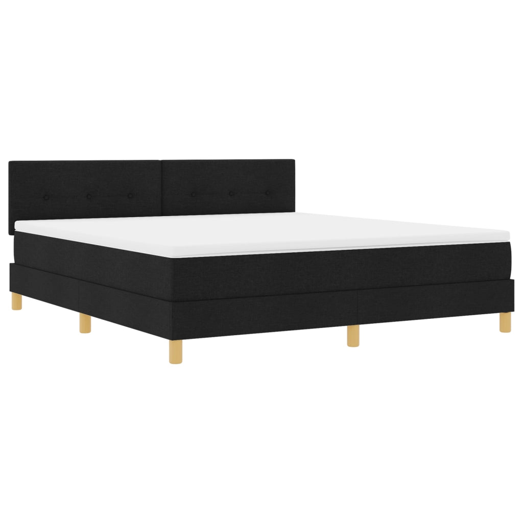 Letto Contenitore con Materasso Nero 180x200 cm Tessuto