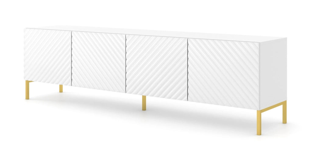 PORTA TV SURF 200 4D GAMBE BIANCO LUCIDO ORO