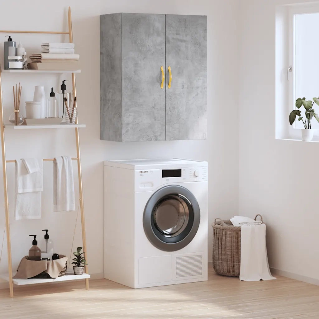 vidaXL Mobile a Parete Grigio Cemento 69,5x34x90 cm
