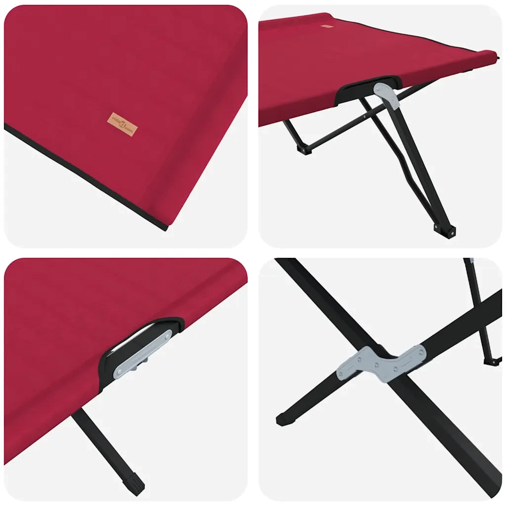 Letto da campeggio pieghevole Rosso 206 x 76 x 74 cm CFW7627543