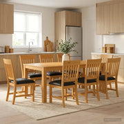 Set da pranzo 9 pz Nero Legno di Quercia Massello 3430406
