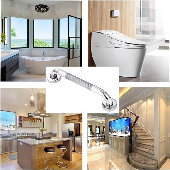 Supporti per la stanza da bagno - Acciaio inossidabile 304 - Set da 2 - Maniglie antiscivolo - Maniglie per vasca da bagno e toilette con presa di mano