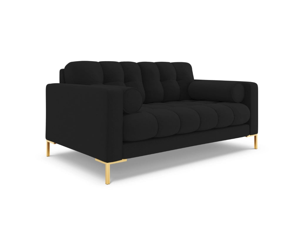 Cosmopolitan Design - Divano "Bali" 2 posti in tessuto strutturato nero 