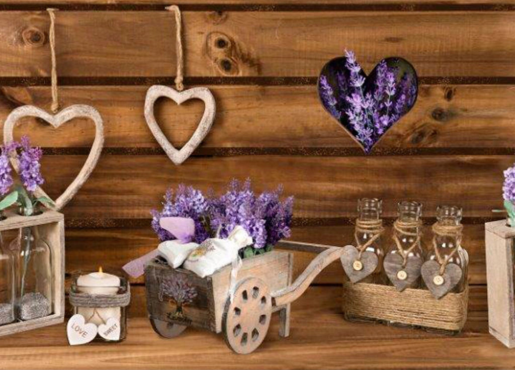 Tappeto Passatoia Cucina Antiscivolo Stampa Digitale Dis. Lavanda Cuor Carretto - 50x140 - Lavanda