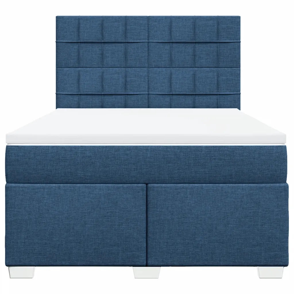Giroletto a Molle con Materasso Blu 140x190 cm in Tessuto