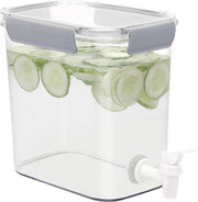 Dispensatore acqua 3,5 l con rubinetto, dispensatore acqua con coperchio e rubinetto per frigorifero, dispensatore acqua sicuro per alimenti in plastica, per limonata, succo freddo e tè freddo di ghiaccio