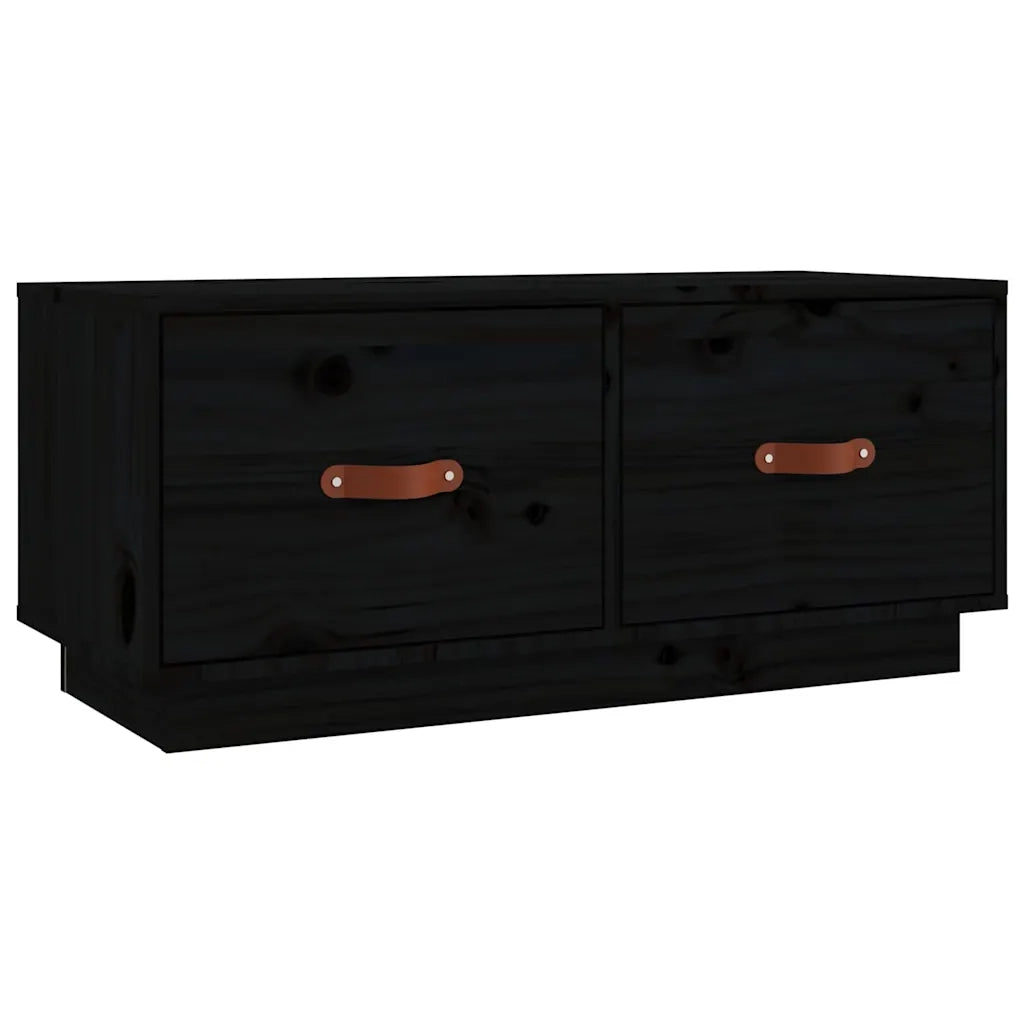 Mobile TV | Armadietto TV | Mobile Porta TV Nero 80x34x35 cm in Legno Massello di Pino