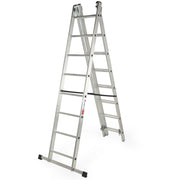 Scala universale in alluminio KADAX 3x8 pieghevole a doppia faccia, robusta + gancio