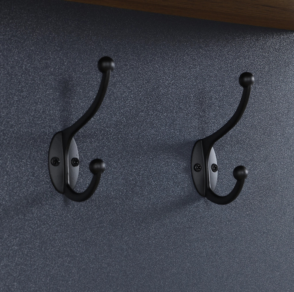 Guardaroba da ingresso con ganci e ripiani regolabili 100x40x190;5 cm in truciolare naturale e nero