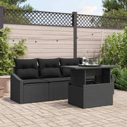 Set Divano da Giardino con cuscino 5 pcs Nero polyrattan 3348909