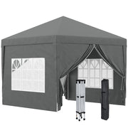 Tenda da Giardino 3x3 m ¨C Minimal ¨C Grigio con 4 Pannelli Laterali e Custodia