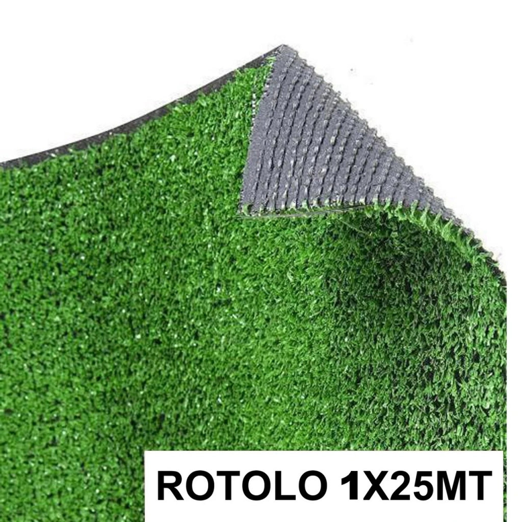 Prato Sintetico 7mm Manto erboso Finta Erba H.1 x 25mt (25mq)