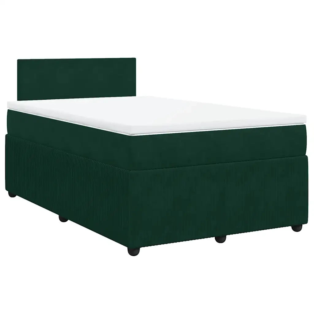 Giroletto a Molle con Materasso Verde Scuro 120x200 cm Velluto