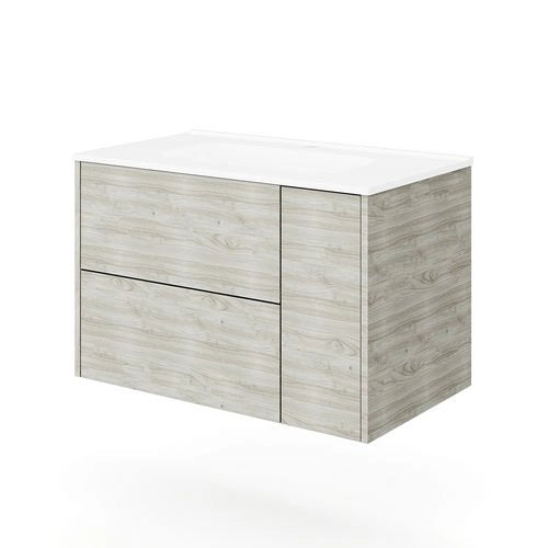 Base sospesa con cassetti cm 80 mod. TRIO - Legno Nordico