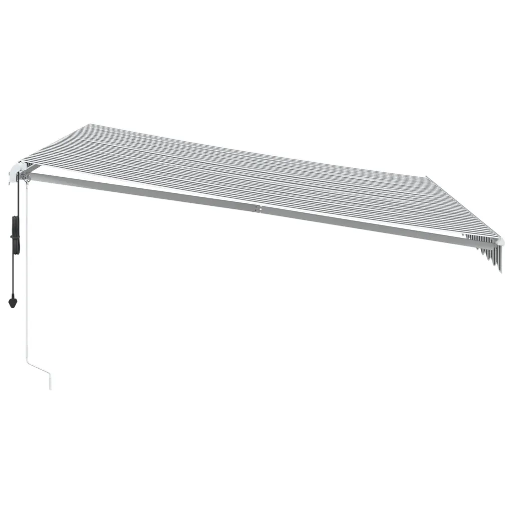 Tenda Retrattile Automatica LED Antracite e Bianco 400x350 cm 3215795