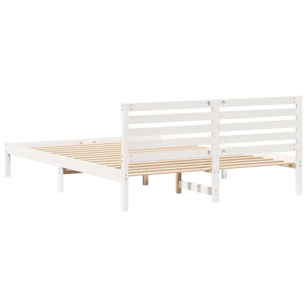 Struttura del letto Bianco 160 x 210 cm Pino massello