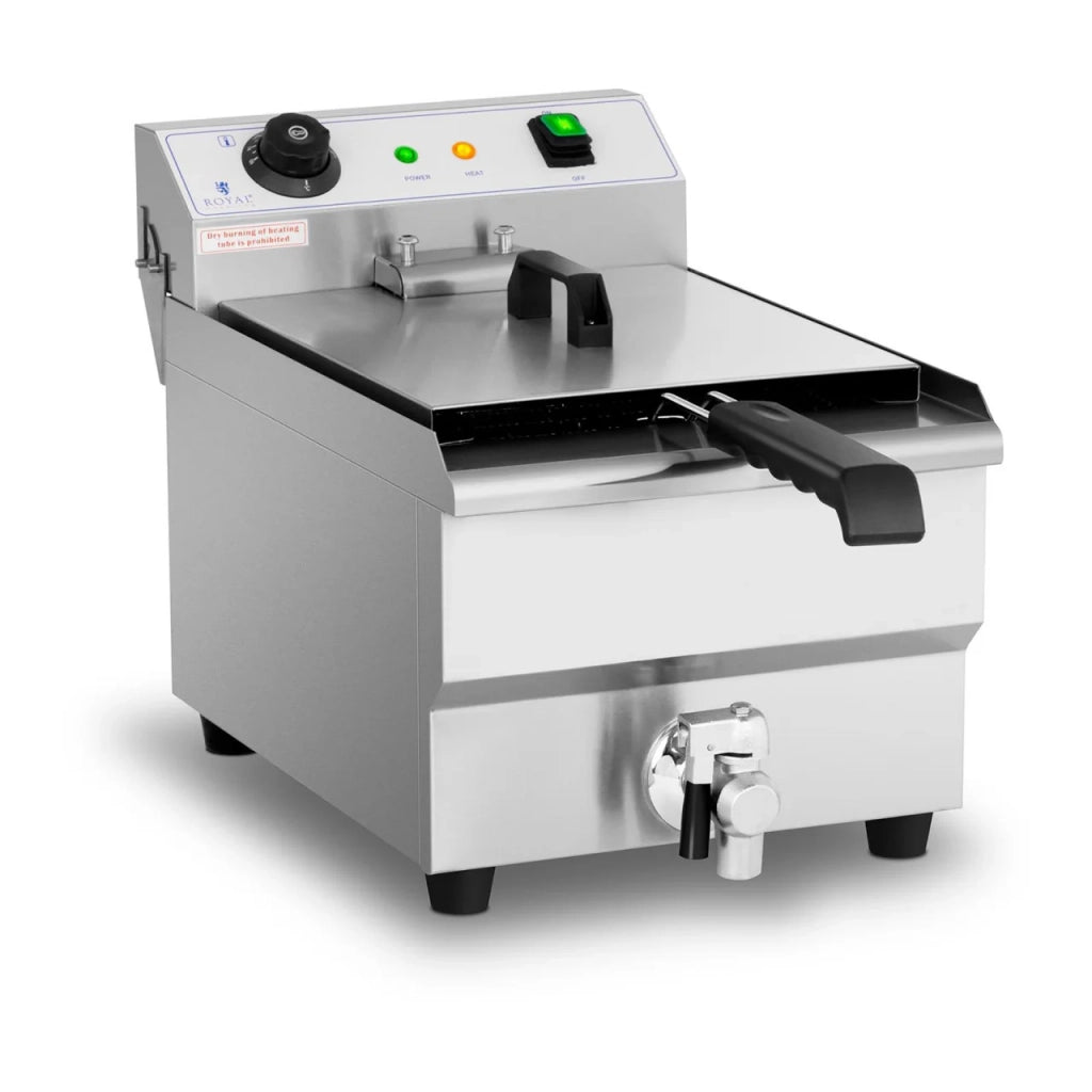 Friggitrice elettrica professionale per ristoranti 13 litri 3200 watt rubinetto di scarico zona fredda 14_0001781