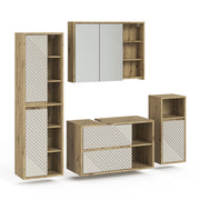 Set mobili bagno Viola Rovere artigianale 4 parti Vicco