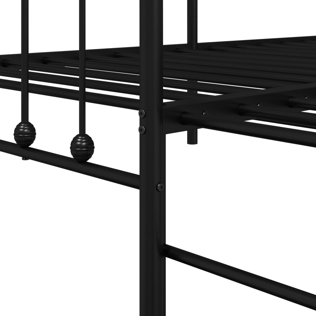 Struttura letto giorno  con letto estraibile, nera, 107x203 cm, in acciaio