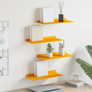 Mensola sospesa 4 pcs Giallo senape 40 x 18 x 2,5 cm Acciaio