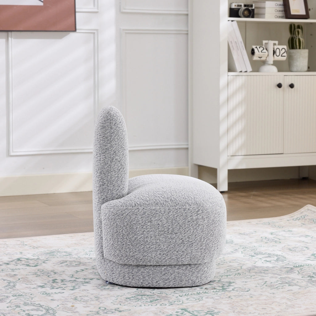 Pouf con orecchie di coniglio imbottito in tessuto; grigio antico e bianco; portata 120 kg