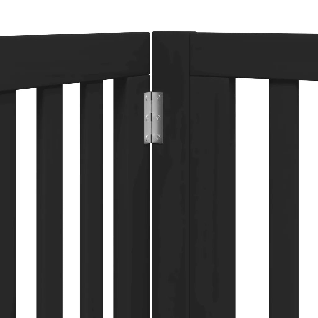Cancello per Cani Porta Pieghevole Nero 4 Pannelli 320cm Pioppo CFW1448382