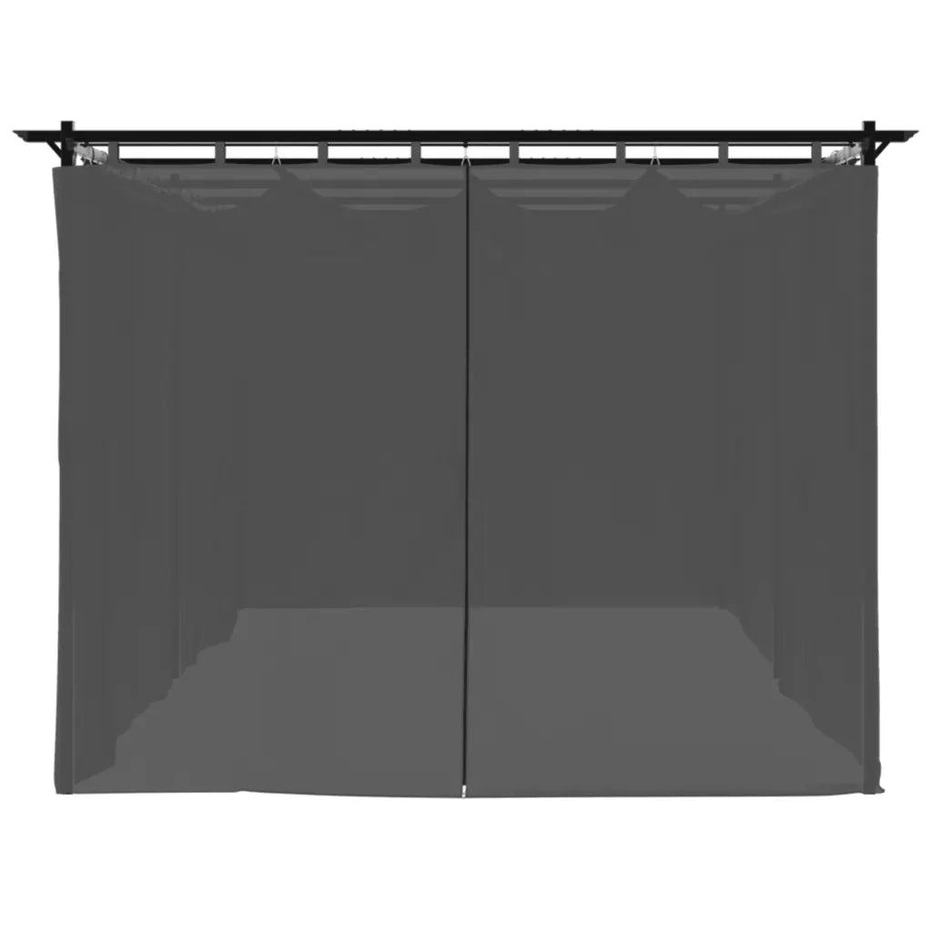 vidaXL Gazebo con Tende Antracite 6x3 m in Acciaio