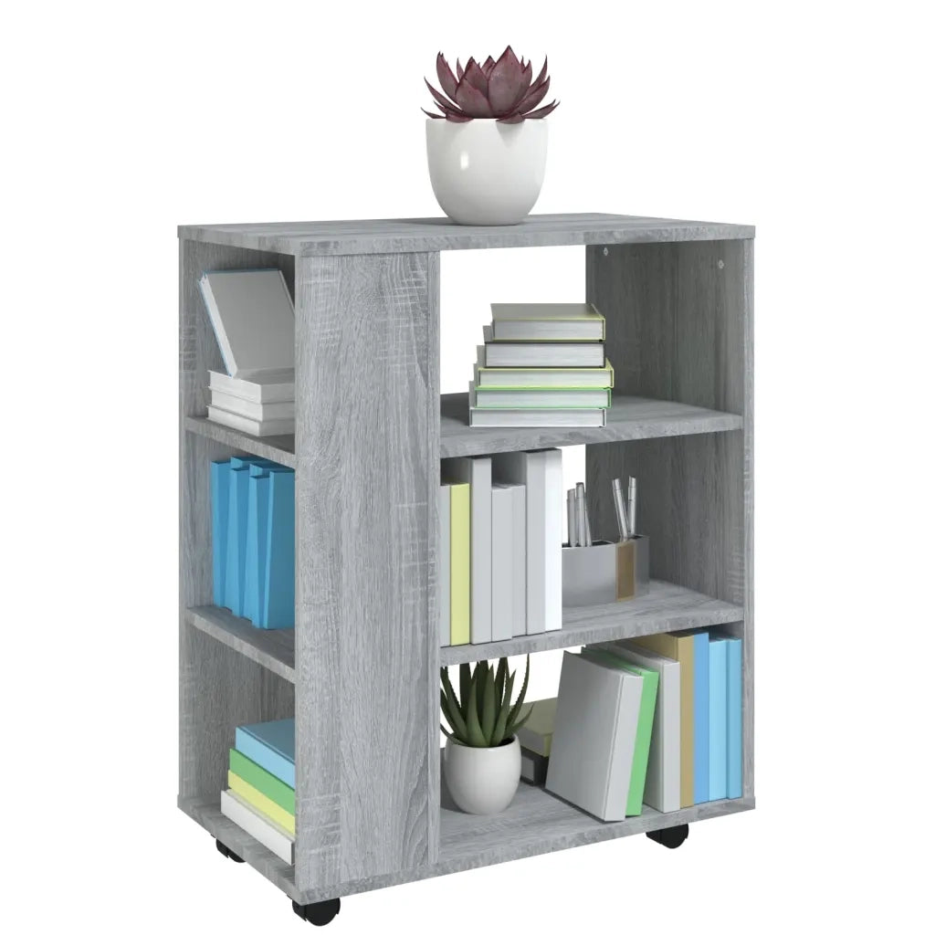 Armadietto con Ruote Grigio Sonoma 60x35x75cm Legno Multistrato 815967