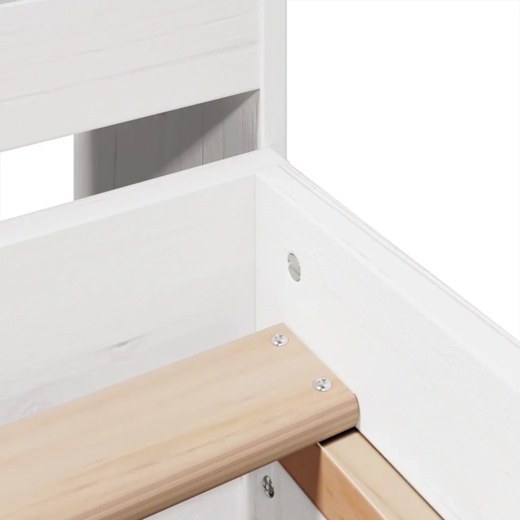 Letto senza Materasso-Struttura Letto Bianco 150x200 cm Legno Massello di Pino 907982