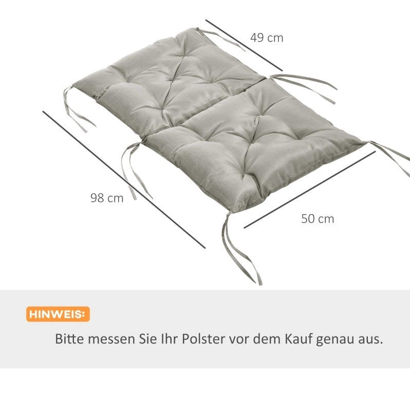 Cuscini per sedia 98x50x8 cm con lacci; in poliestere; grigio chiaro