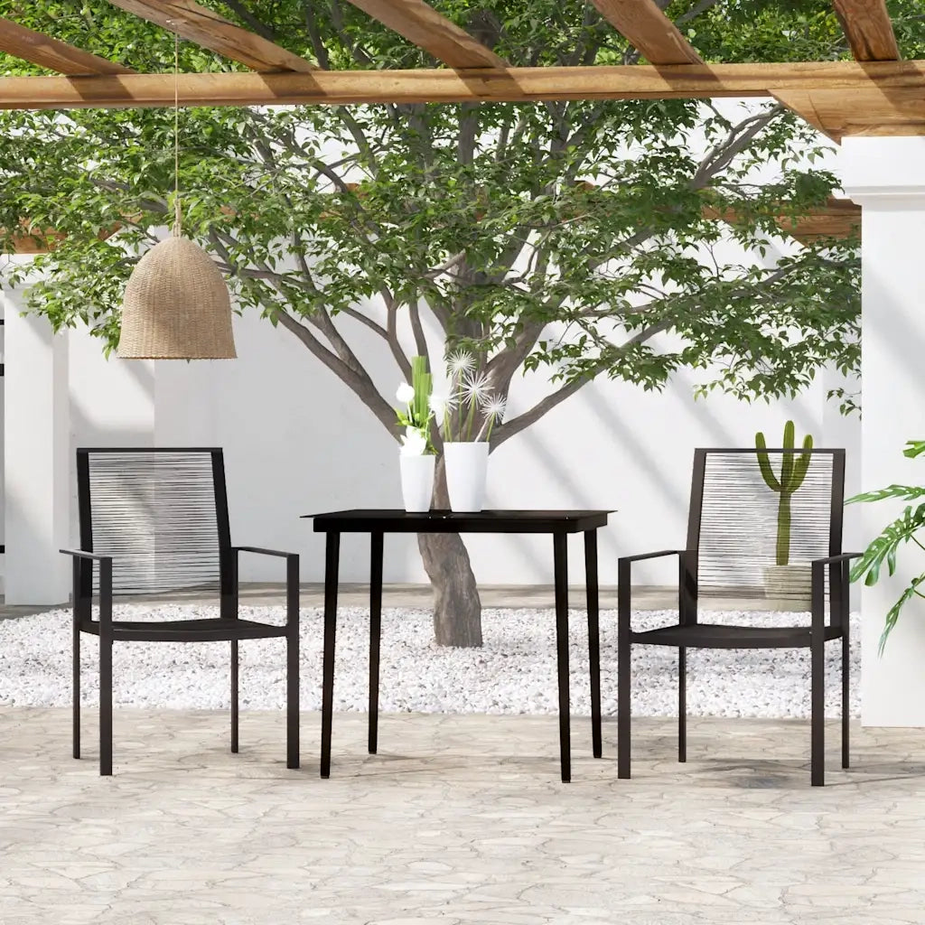 Set Mobili da Pranzo per Giardino 3 pz | Set Salotto da Giardino Nero