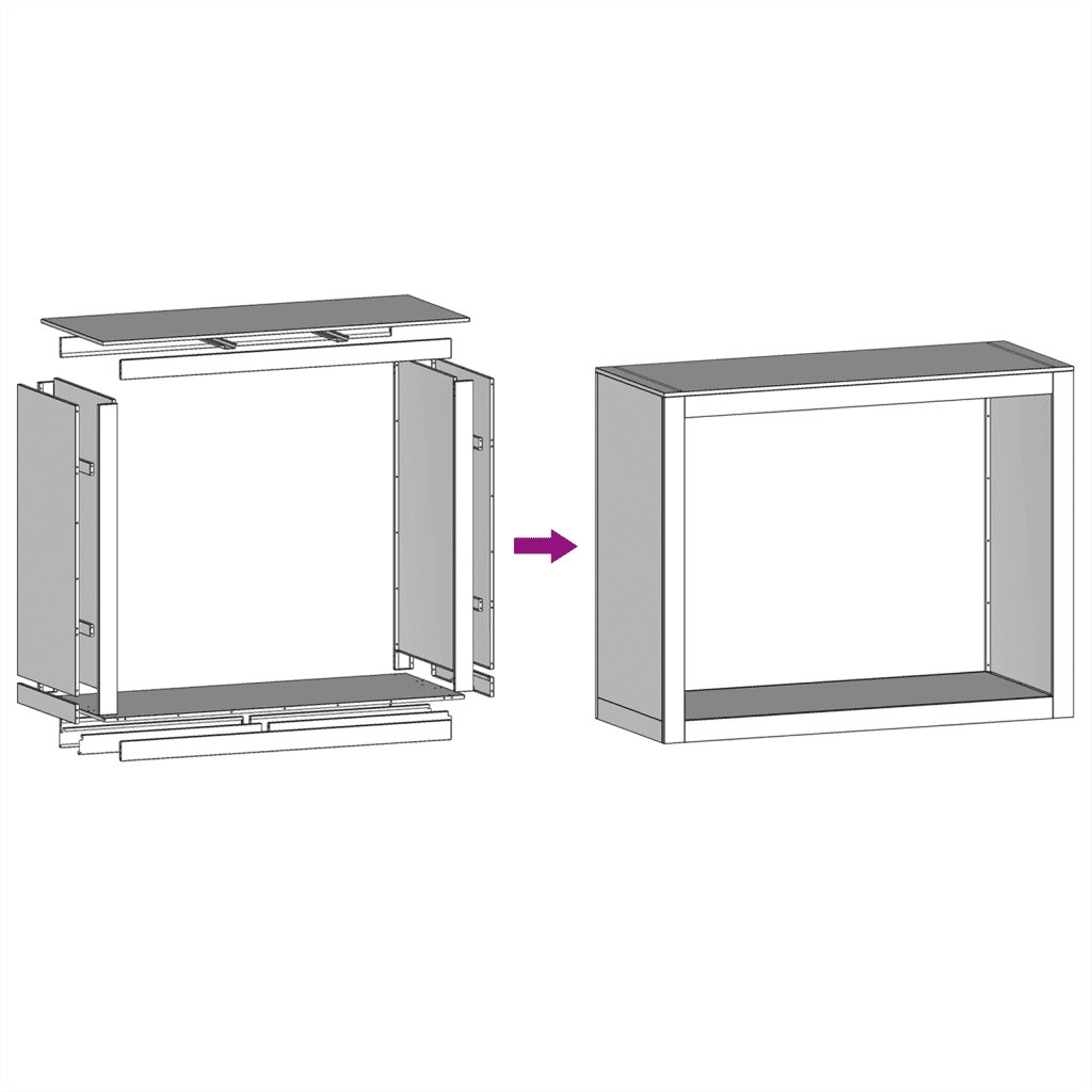 Rastrelliera per Legna da Ardere 100x40x80 cm in Acciaio Inox 850979