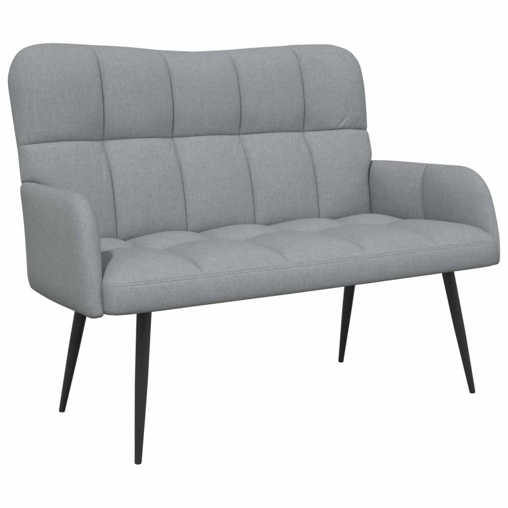 Sofa a Due Posti Grigio chiaro 115 x 61 x 87 cm Tessuto