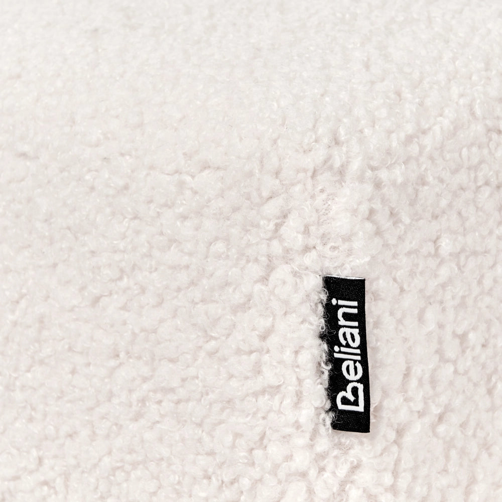 Panca Boucle bianco sporco e marrone scuro con gambe in legno imbottite Panca per corridoio e panca da letto