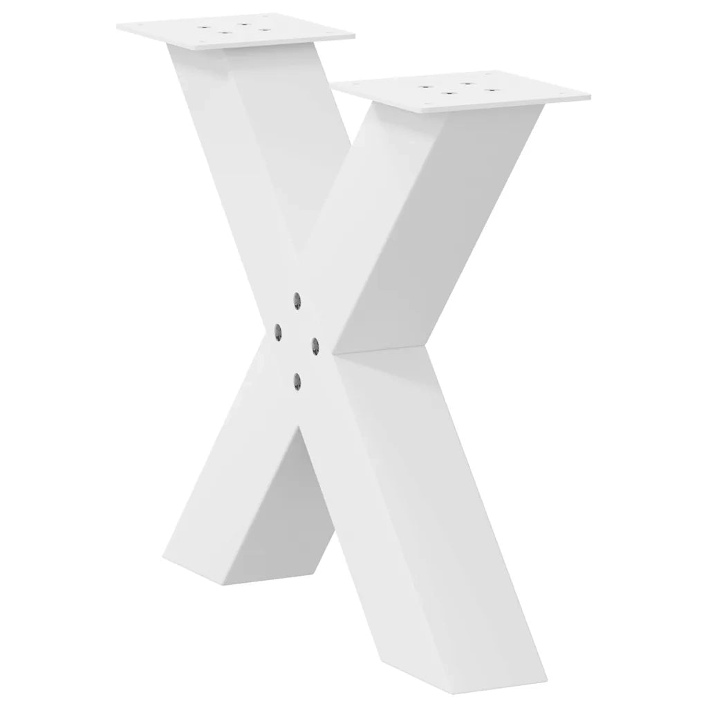 Gambe per Tavolino da Caffè a X 2 pz Bianche 60x(42-43) cm Acciaio 4012961