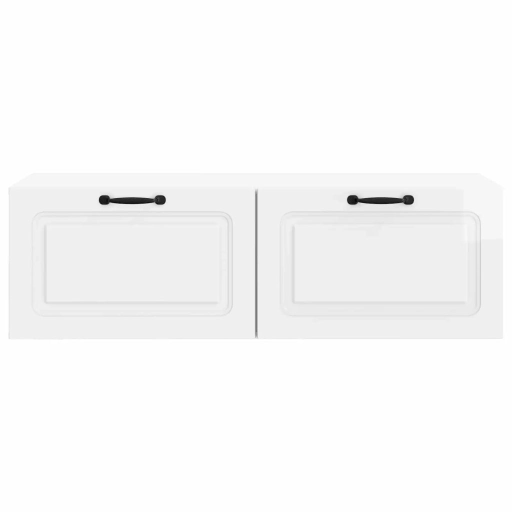 Mobile Porta TV da Muro Bianco Lucido 98 x 41 x 30 cm 899379