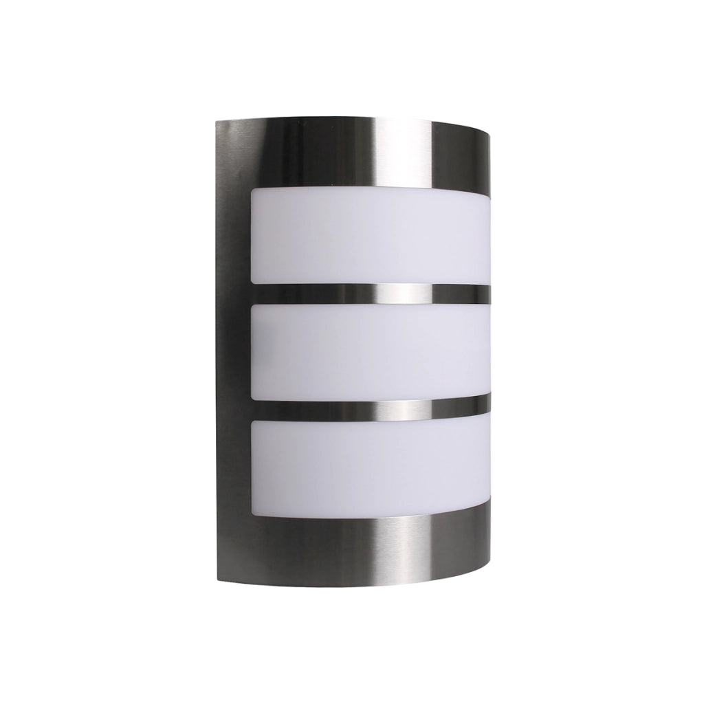 APPLIQUE PER ESTERNO E27 SEMICILINDRICA IN ACCIAIO E PVC - LAMAPADA DA PARETE DESIGN MODERNO E RESISTENTE